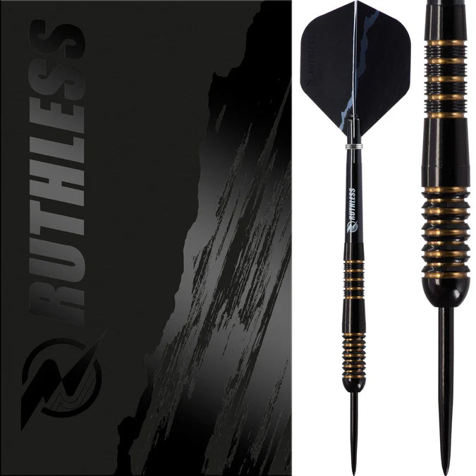 Ruthless Black Talon Darts - Steel Tip Tungsten - Gold Ring - 25g