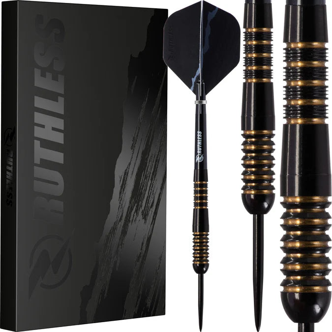 Ruthless Black Talon Darts - Steel Tip Tungsten - Gold Ring - 25g