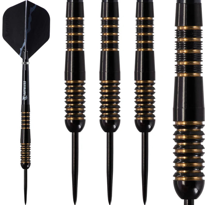 Ruthless Black Talon Darts - Steel Tip Tungsten - Gold Ring - 25g