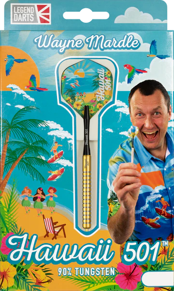 Legend Wayne Mardle Darts - Steel Tip - Hawaii 501 - Gold - 25g